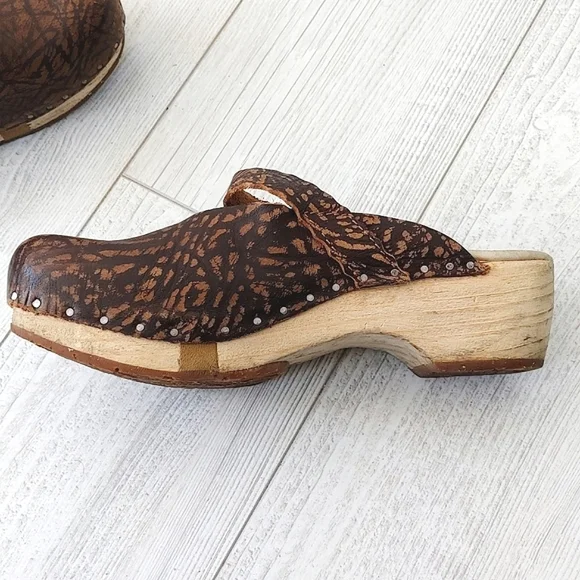 El Naturalista Clogs Brown Leather with Wooden Sole Size EU 37 - Picture 11 of 14